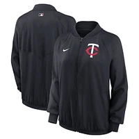 Women's Nike Minnesota Twins Navy Authentic Collection Team Raglan Performance Full-Zip Jacket