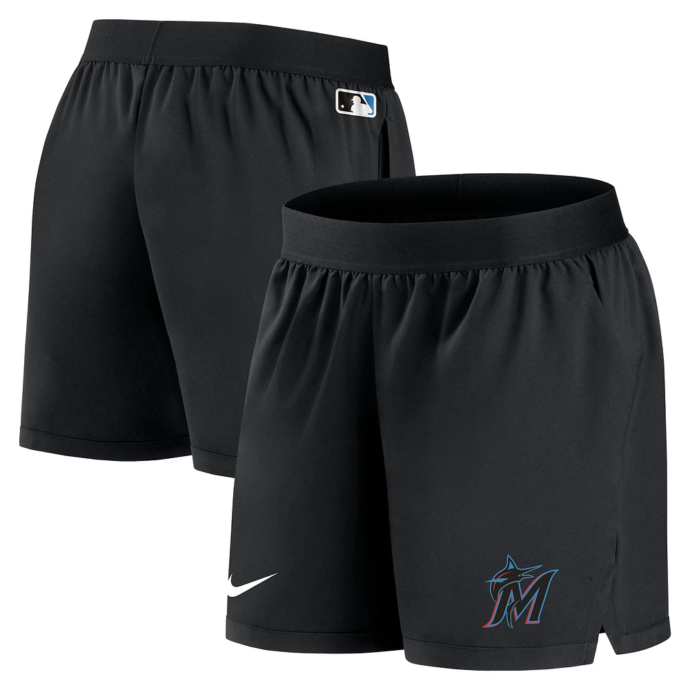 Women's Nike Black Miami Marlins Authentic Collection Team Performance Shorts