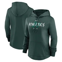 Women's Nike Green Oakland Athletics Authentic Collection Pregame Performance Pullover Hoodie