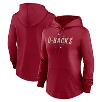 Women's Nike Red Arizona Diamondbacks Authentic Collection Pregame Performance Pullover Hoodie