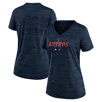 Women's Nike Navy Houston Astros Authentic Collection Velocity Practice Performance V-Neck T-Shirt