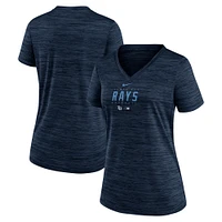 Women's Nike Navy Tampa Bay Rays Authentic Collection Velocity Practice Performance V-Neck T-Shirt