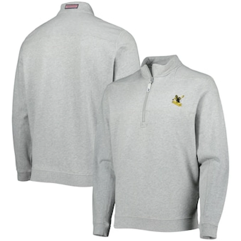 Men's Vineyard Vines Heathered Gray Pittsburgh Steelers Throwback Shep Shirt Half-Zip Jacket