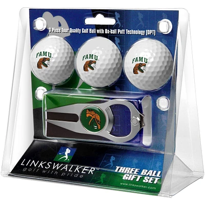 Florida A&M Rattlers 3-Pack Golf Ball Gift Set with Hat Trick Divot Tool