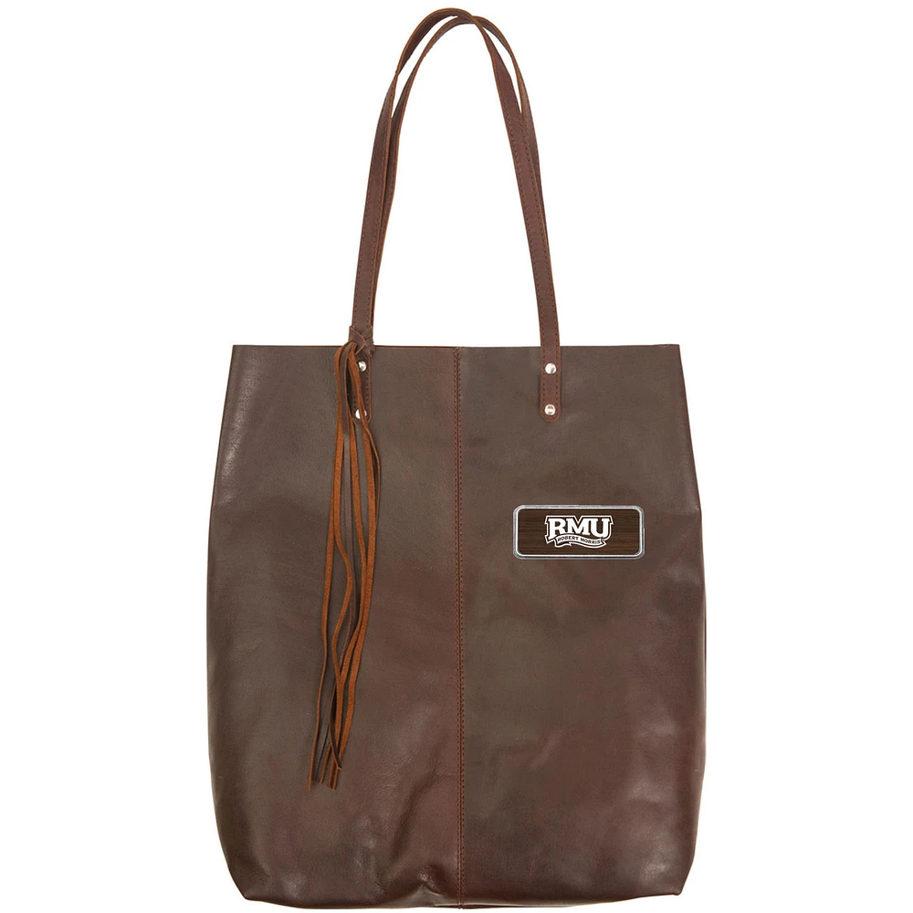 Brown Robert Morris Colonials Logo Plate Mee Canyon Tote