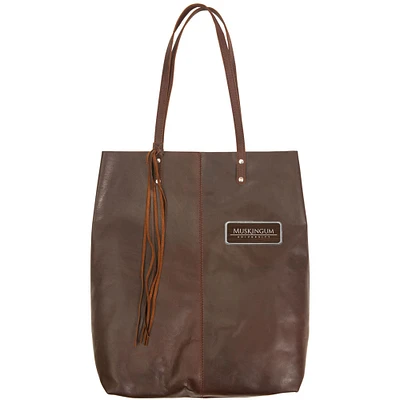 Brown Muskingum Muskies Logo Plate Mee Canyon Tote