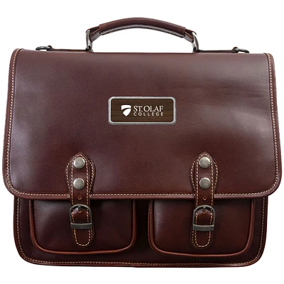 Brown St. Olaf Oles Logo Plate Sabino Briefcase