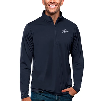 Men's Antigua Navy Jackson State Tigers Tribute Quarter-Zip Pullover Top