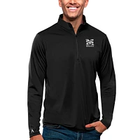 Men's Antigua Black Morehouse Maroon Tigers Tribute Quarter-Zip Pullover Top