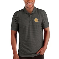 Men's Antigua Heathered Black Albany State Golden Rams Esteem Polo
