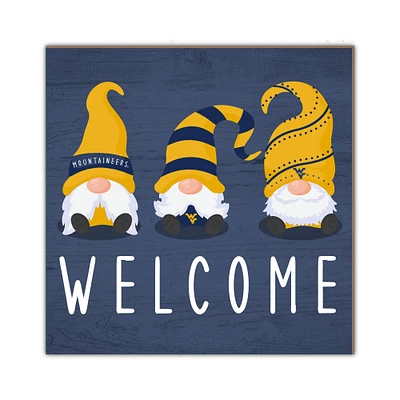 West Virginia Mountaineers 10'' x 10'' Welcome Gnomes Sign