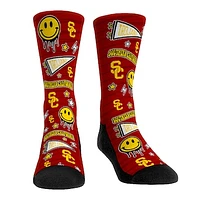 Youth Rock Em Socks USC Trojans Smiley Stickers Crew Socks