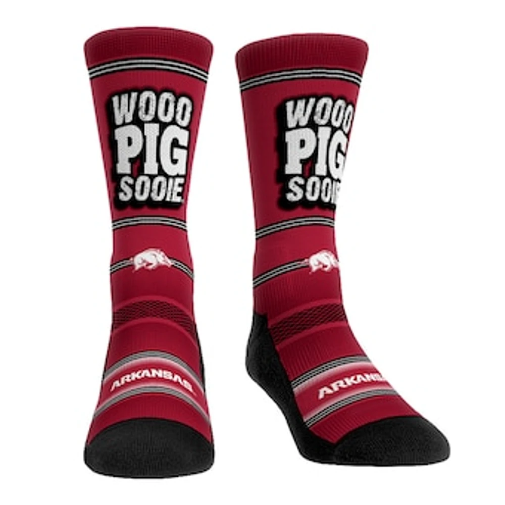 Rock Em Socks Arkansas Razorbacks Team Slogan Crew Socks