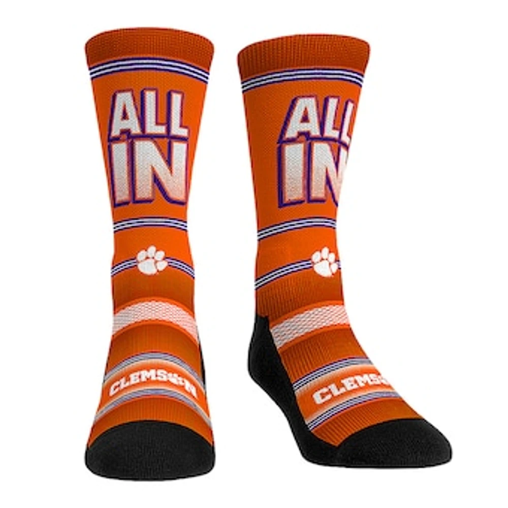 Rock Em Socks Clemson Tigers Team Slogan Crew Socks