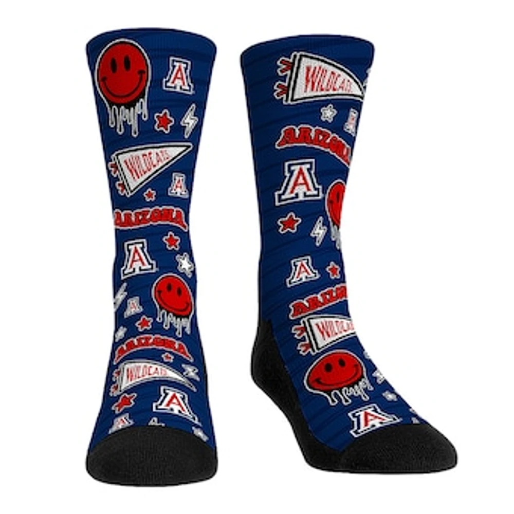 Rock Em Socks Arizona Wildcats Smiley Stickers Crew