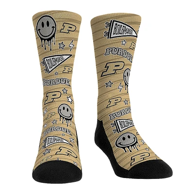 Rock Em Socks Purdue Boilermakers Smiley Stickers Crew