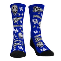 Rock Em Socks Kentucky Wildcats Smiley Stickers Crew Socks