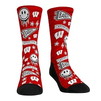 Rock Em Socks Wisconsin Badgers Smiley Stickers Crew