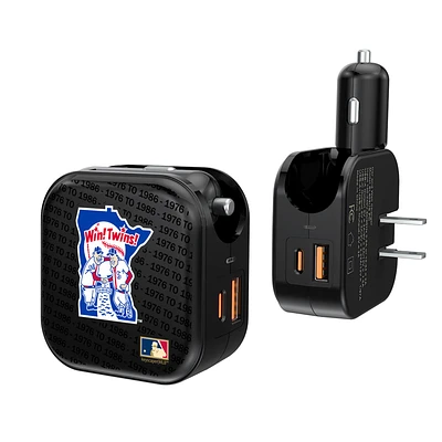 Minnesota Twins Team Logo Dual Port USB Car & Home Charger