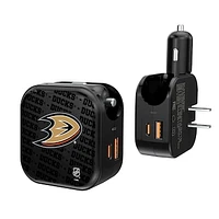 Anaheim Ducks Team Logo Dual Port USB Car & Home Charger