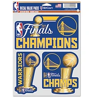 WinCraft Golden State Warriors 2022 NBA Finals Champions 5.5'' x 7.75'' Trophy Fan 3-Pack Decal Set