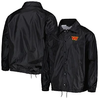 Men's Dunbrooke Black Washington Commanders Coaches Classic Raglan Full-Snap Windbreaker Jacket