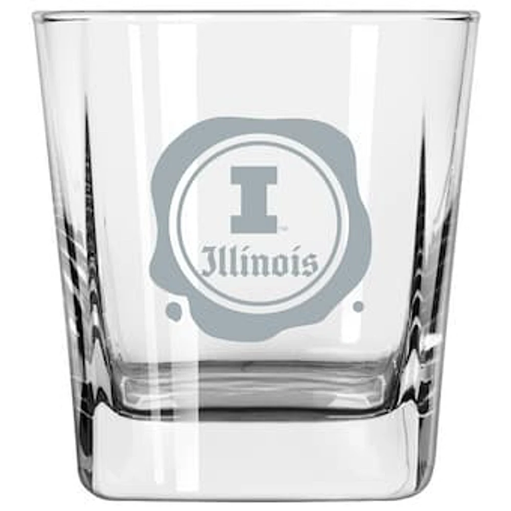 Illinois Fighting Illini 14oz. Frost Stamp Old Fashioned Glass