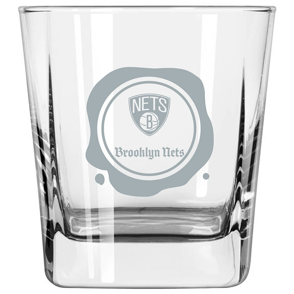 Brooklyn Nets 14oz. Frost Stamp Old Fashioned Glass