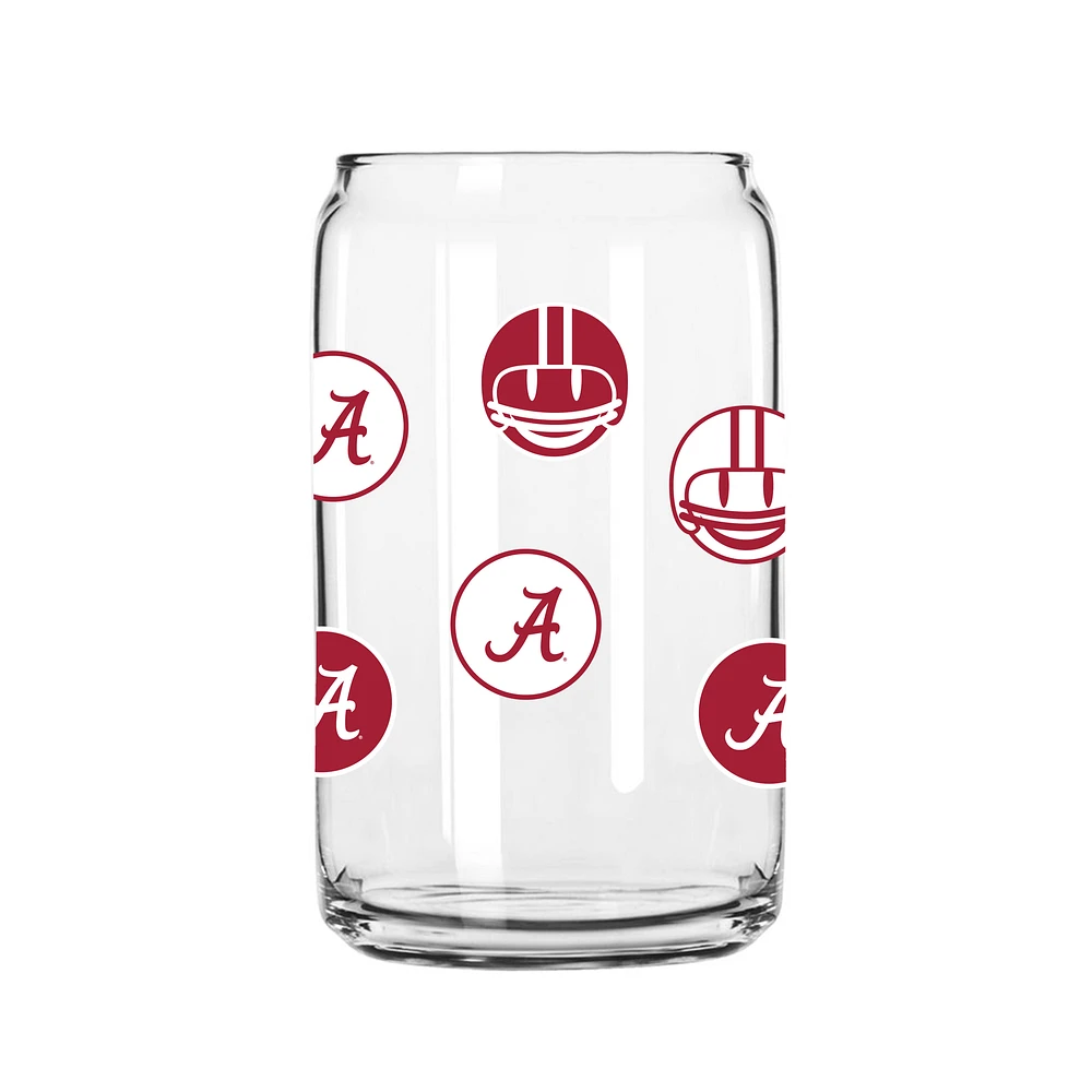 Alabama Crimson Tide 16oz. Smiley Can Glass