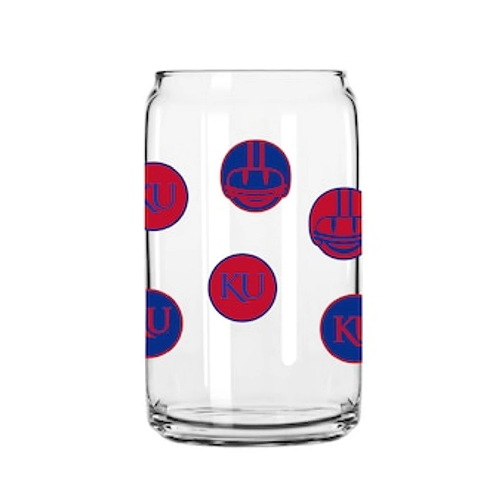 Kansas Jayhawks 16oz. Smiley Can Glass