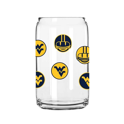 West Virginia Mountaineers 16oz. Smiley Can Glass