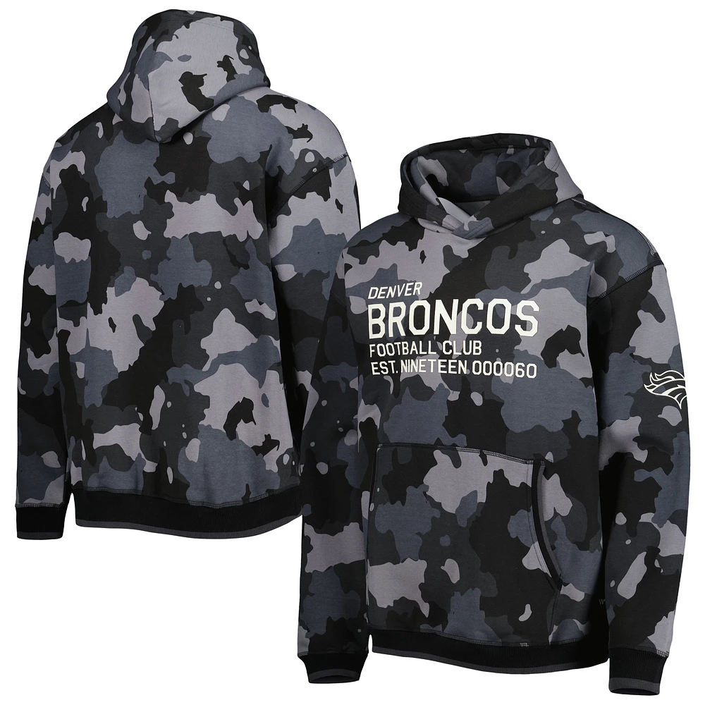 Men's The Wild Collective Black Denver Broncos Camo Pullover Hoodie