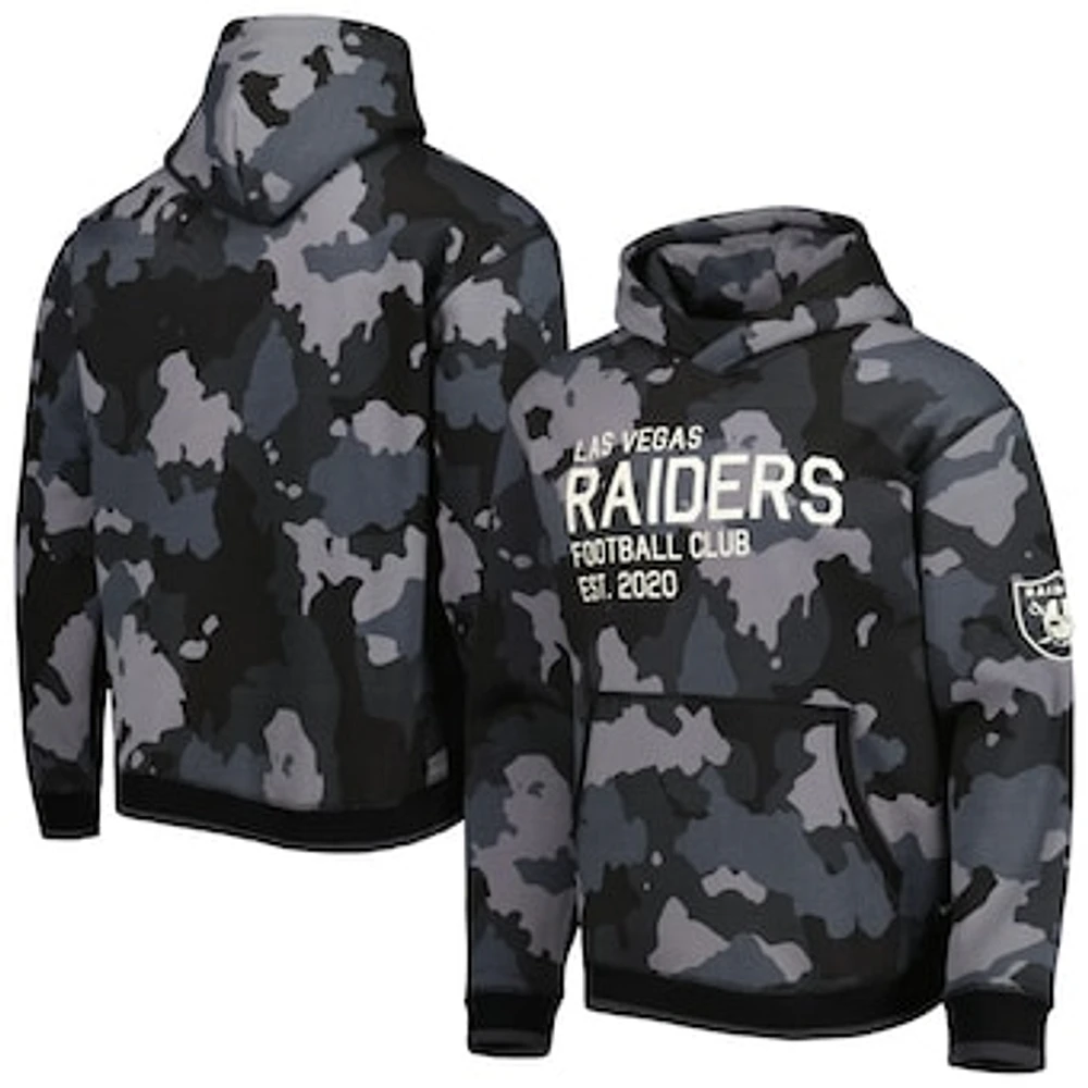 Men's The Wild Collective Black Las Vegas Raiders Camo Pullover Hoodie