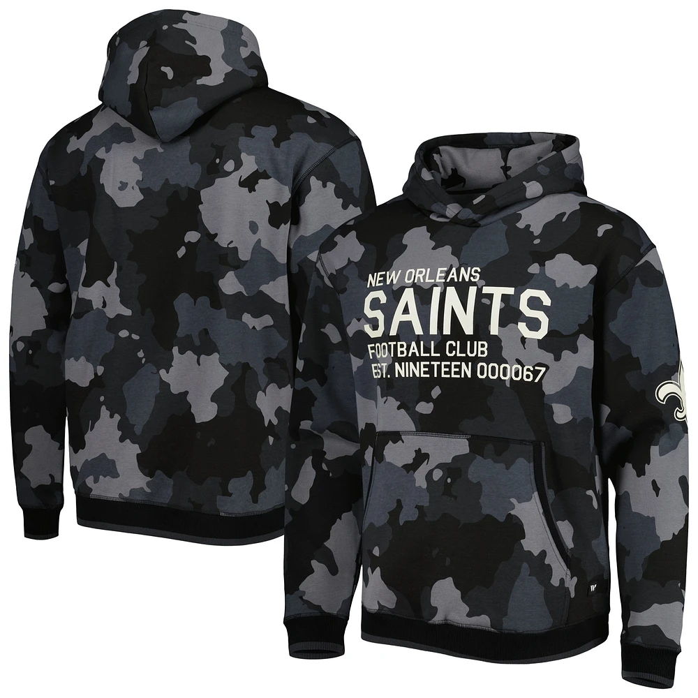 Men's The Wild Collective Black New Orleans Saints Camo Pullover Hoodie