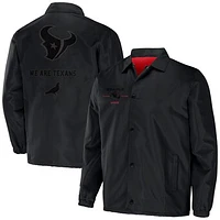 Men's NFL x Staple Black Houston Texans Coaches Full-Snap Jacket