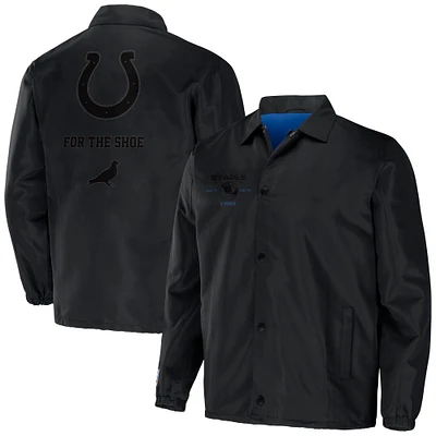 Men's NFL x Staple Black Indianapolis Colts Coaches Full-Snap Jacket