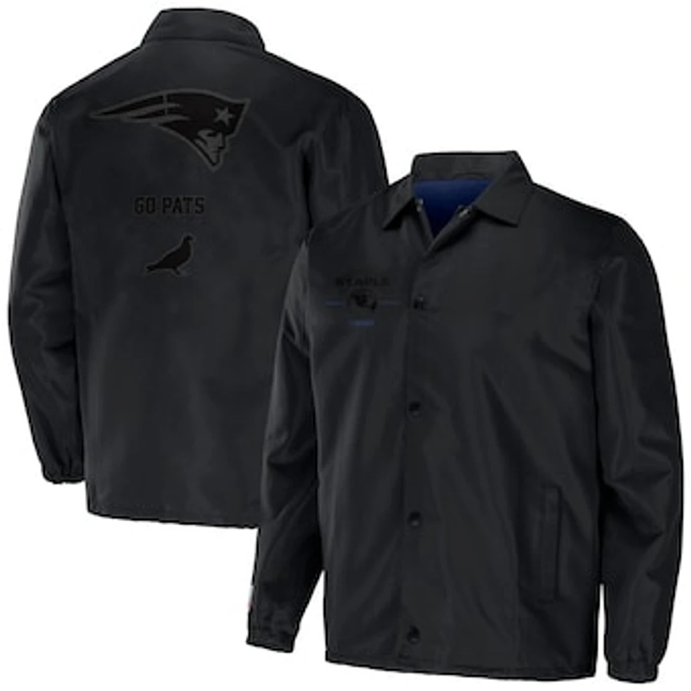 Men's NFL x Staple Black New England Patriots Coaches Full-Snap Jacket