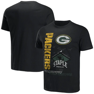 Men's NFL x Staple Black Green Bay Packers World Renowned T-Shirt