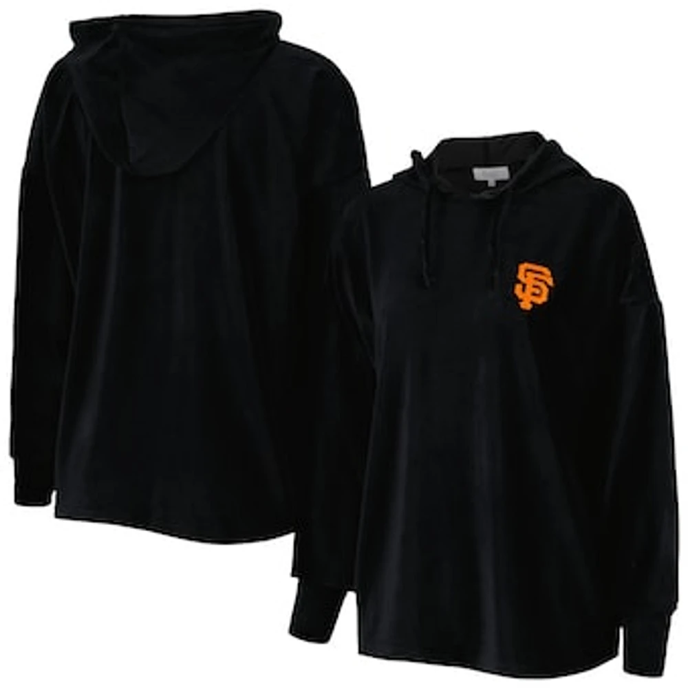 Women's Touch Black San Francisco Giants End Line Pullover Hoodie