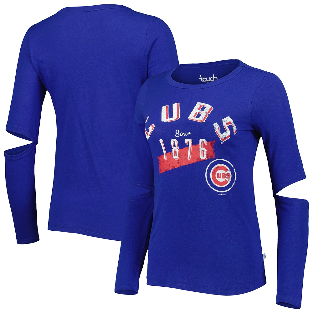 Women's Touch Royal Chicago Cubs Formation Long Sleeve T-Shirt