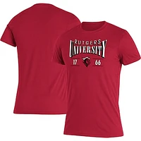 Men's adidas Scarlet Rutgers Knights Along The Shadow Tri-Blend T-Shirt