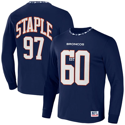 Men's NFL x Staple Navy Denver Broncos Core Team Long Sleeve T-Shirt