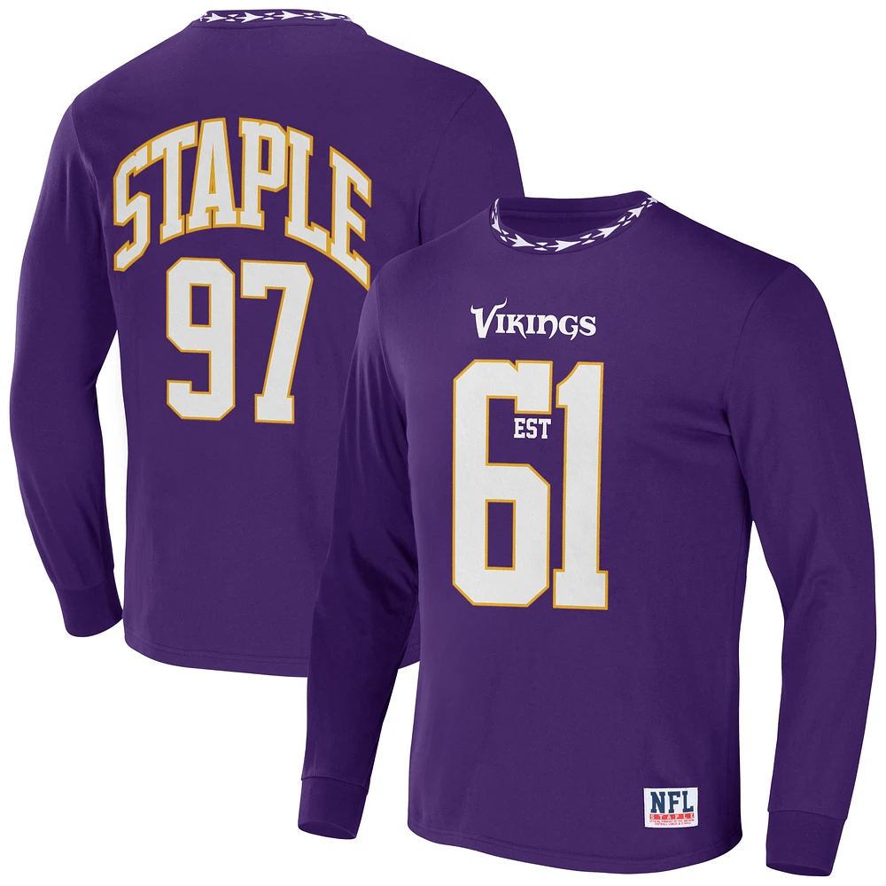 Men's NFL x Staple Purple Minnesota Vikings Core Team Long Sleeve T-Shirt