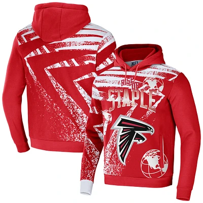 Men's NFL x Staple Red Atlanta Falcons All Over Print Pullover Hoodie