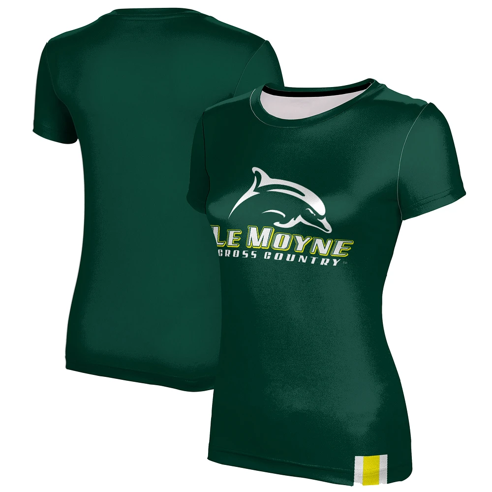 Women's ProSphere Green Le Moyne Dolphins Cross Country Logo Stripe T-Shirt