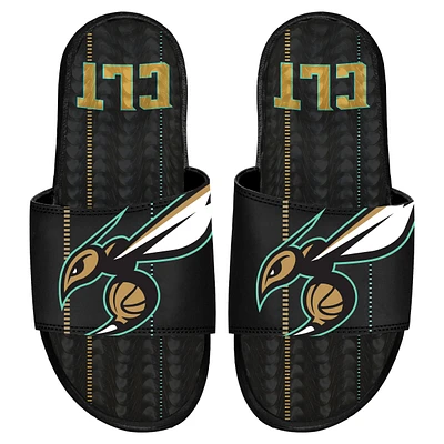 ISlide Black Charlotte Hornets 2022/23 City Edition Gel Slide Sandals