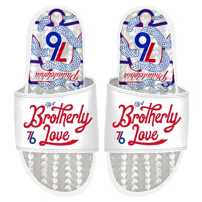 ISlide White Philadelphia 76ers 2022/23 City Edition Gel Slide Sandals