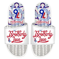 ISlide White Philadelphia 76ers 2022/23 City Edition Gel Slide Sandals