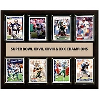 Dallas Cowboys Super Bowl XXVII XXVIII & XXX Champions 12'' x 15'' Plaque