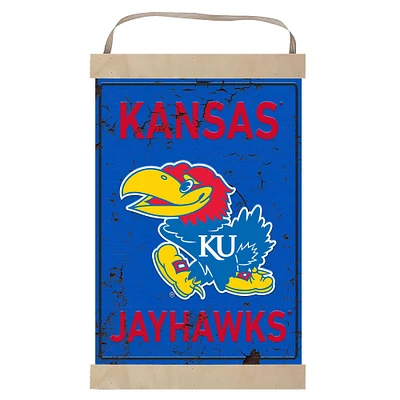 Kansas Jayhawks Faux Rust Banner Sign